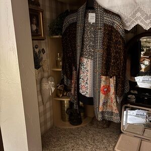 John Mark Leopard and Floral Patterned Kimono